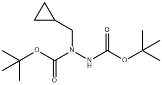 di-tert-butyl 1-(cyclopropylmethyl)hydrazine-1,2-dicarboxylate Struktur