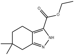 6,6-Dimethyl-4,5,6,7-tetrahydro-2H-indazole-3-carboxylic acid ethyl ester Struktur