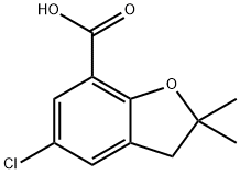 5-CHLORO-2,2-DIMETHYL-2,3-DIHYDROBENZOFURAN-7-CARBOXYLIC ACID(WXG02198) Struktur