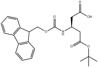 (S)-3-((((9H-Fluoren-9-yl)methoxy)carbonyl)amino)-5-(tert-butoxy)-5-oxopentanoic acid Struktur