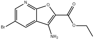 ethyl 3-amino-5-bromofuro[2,3-b]pyridine-2-carboxylate Struktur