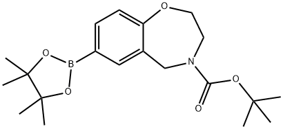 1,4-BENZOXAZEPINE-4(5H)-CARBOXYLIC ACID, 2,3-DIHYDRO-7-(4,4,5,5-TETRAMETHYL-1,3,2-DIOXABOROLAN-2-YL)-, 1,1-DIMETHYLETHYL ESTER Struktur