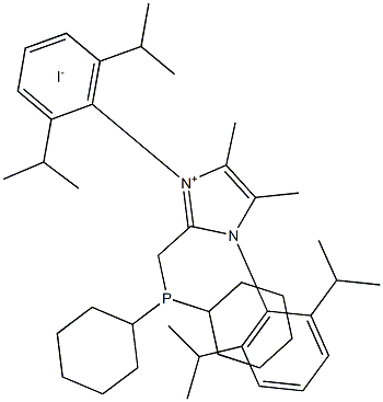 1,3-Bis[2,6-bis(1-methylethyl)phenyl]-2-[(dicyclohexylphosphino)methyl]-4,5-dimethyl-1H-imidazolium iodide, 1260154-76-4, 結(jié)構(gòu)式