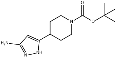 tert-butyl 4-(3-amino-1H-pyrazol-5-yl)piperidine-1-carboxylate Struktur