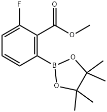 methyl 2-fluoro-6-(4,4,5,5-tetramethyl-1,3,2-dioxaborolan-2-yl)benzoate Struktur