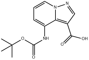 4-tert-Butoxycarbonylamino-pyrazolo[1,5-a]pyridine-3-carboxylic acid Struktur