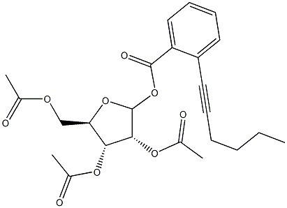 2,3,5-Tri-O-acetyl-D-ribofuranosyl ortho-hexynylbenzoate Struktur