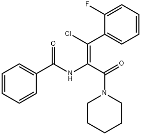 (Z)-N-哌啶基-2-苯甲酰胺基-3-氯-3-(2`-氟-苯基)-2-丙烯酰胺, 1323140-60-8, 結(jié)構(gòu)式