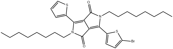 3-(5-Bromothiophen-2-yl)-2,5-dioctyl-6-(thiophen-2-yl)pyrrolo[3,4-c]pyrrole-1,4(2H,5H)-dione Struktur