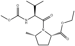 (2S,5S)-乙基1-((S)-2-(甲氧基羰基氨基)-3-甲基丁酰基)-5-甲基吡咯烷-2-羧酸, 1335316-39-6, 結構式