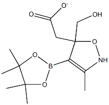 (3-methyl-4-(4,4,5,5-tetramethyl-1,3,2-dioxaborolan-2-yl)isoxazol-5-yl)methyl acetate Struktur