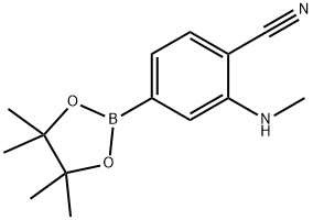 Benzonitrile, 2-(methylamino)-4-(4,4,5,5-tetramethyl-1,3,2-dioxaborolan-2-yl)- Struktur