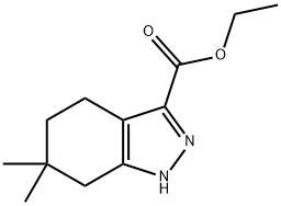 6,6-Dimethyl-4,5,6,7-tetrahydro-1H-indazole-3-carboxylic acid ethyl ester Struktur