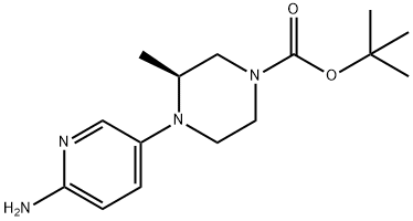 tert-butyl(S)-4-(6-aminopyridin-3-yl)-3-methylpiperazine-1-carboxylate Struktur