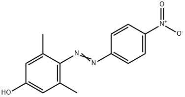 (E)-2,6-dimethyl-4-((4-nitrophenyl)diazenyl)phenol Struktur