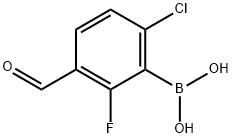 6-Chloro-2-fluoro-3-formylphenylboronic acid Struktur