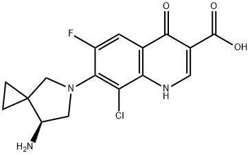 (S)-7-(7-amino-5-azaspiro[2.4]heptan-5-yl)-6-fluoro-4-oxo-1,4-dihydroquinoline-3-carboxylic acid Struktur