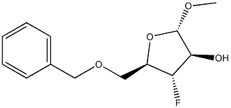 (2S,3R,4S,5R)-5-((benzyloxy)methyl)-4-fluoro-2-methoxytetrahydrofuran-3-ol Struktur