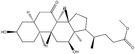 (4R)-methyl 4-((3R,5S,8R,9S,10S,12S,13R,14S)-3,12-dihydroxy-10,13-dimethyl-7-oxohexadecahydro-1H-cyclopenta[a]phenanthren-17-yl)pentanoate Struktur