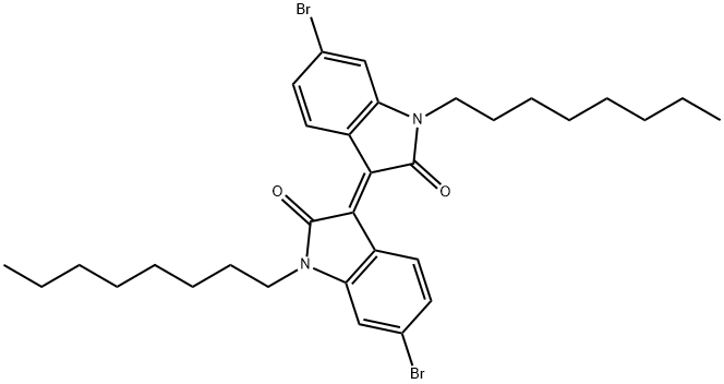 (E)-6-bromo-3-(6-bromo-1-octyl-2-oxoindolin-3-ylidene)-1-octylindolin-2-one Struktur