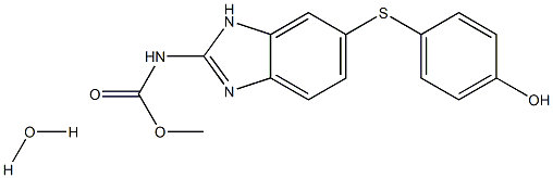 N-[6-[(4-Hydroxyphenyl)thio]-1H-benzimidazol-2-yl]carbamic acid methyl ester monohydrate Struktur