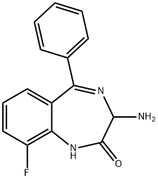 2H-1,4-Benzodiazepin-2-one, 3-amino-9-fluoro-1,3-dihydro-5-phenyl- Struktur