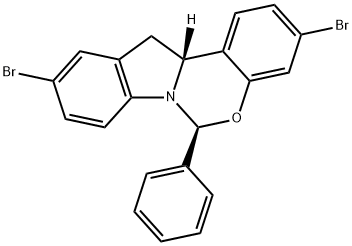 (6S,12aR)-3,10-dibromo-6-phenyl-12,12a-dihydro-6H-benzo[5,6][1,3]oxazino[3,4-a]indole Struktur