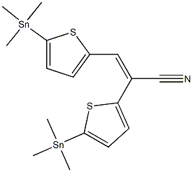 2,3-Bis-(5-trimethylstannanyl-thiophen-2-yl)-acrylonitrile Struktur