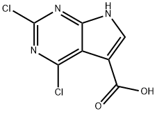 2,4-Dichloro-7H-pyrrolo[2,3-d]pyrimidine-5-carboxylic Acid Struktur