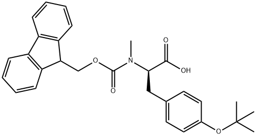 (R)-2-((((9H-Fluoren-9-yl)methoxy)carbonyl)(methyl)amino)-3-(4-(tert-butoxy)phenyl)propanoic acid Struktur