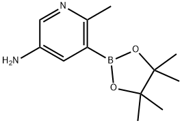 6-methyl-5-(4,4,5,5-tetramethyl-1,3,2-dioxaborolan-2-yl)pyridin-3-amine Struktur