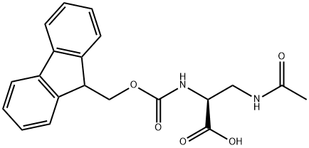 (S)-2-((((9H-Fluoren-9-yl)methoxy)carbonyl)amino)-3-acetamidopropanoic acid Struktur