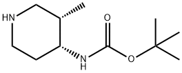 (3S,4R)-(3-Methyl-piperidin-4-yl)-carbamic acid tert-butyl ester Struktur