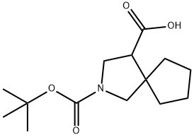 2-Aza-spiro[4.4]nonane-2,4-dicarboxylic acid 2-tert-butyl ester Struktur