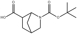 2-Aza-bicyclo[2.2.1]heptane-2,6-dicarboxylic acid 2-tert-butyl ester Struktur