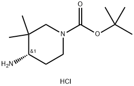 (S)-4-Amino-3,3-dimethyl-piperidine-1-carboxylic acid tert-butyl ester hydrochloride Struktur