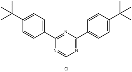 2,4-bis(4-(tert-butyl)phenyl)-6-chloro-1,3,5-triazine Struktur