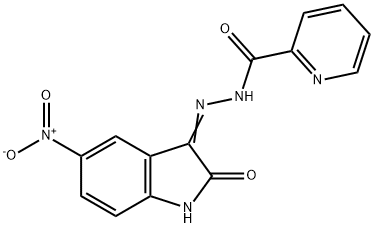 N'-[(3Z)-5-nitro-2-oxo-1,2-dihydro-3H-indol-3-ylidene]pyridine-2-carbohydrazide Struktur