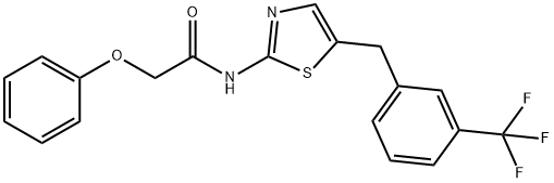 2-phenoxy-N-{5-[3-(trifluoromethyl)benzyl]-1,3-thiazol-2-yl}acetamide Struktur