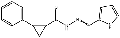 (E)-N'-((1H-pyrrol-2-yl)methylene)-2-phenylcyclopropanecarbohydrazide Struktur