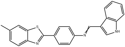 N-(1H-indol-3-ylmethylene)-4-(6-methyl-1,3-benzothiazol-2-yl)aniline Struktur