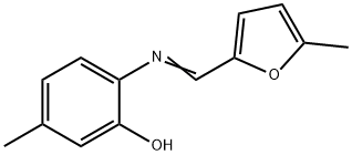 5-methyl-2-{[(5-methyl-2-furyl)methylene]amino}phenol Struktur