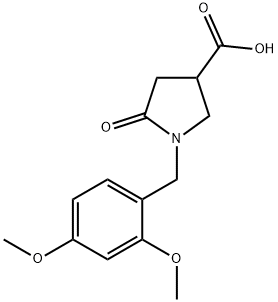 1-[(2,4-dimethoxyphenyl)methyl]-5-oxopyrrolidine-3-carboxylic acid Struktur