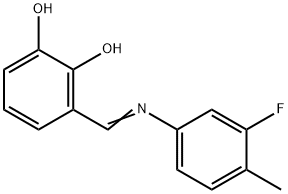 3-{(E)-[(3-fluoro-4-methylphenyl)imino]methyl}benzene-1,2-diol Struktur