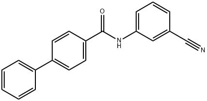 N-(3-cyanophenyl)-4-biphenylcarboxamide Struktur