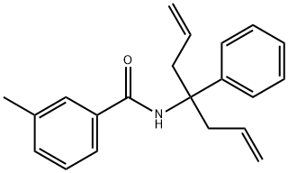 3-methyl-N-(4-phenylhepta-1,6-dien-4-yl)benzamide Struktur