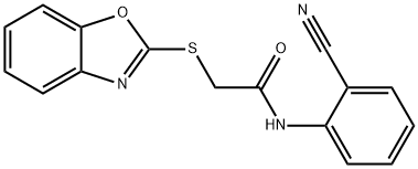 2-(1,3-benzoxazol-2-ylsulfanyl)-N-(2-cyanophenyl)acetamide Struktur