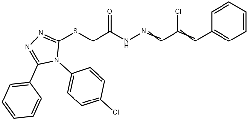 2-{[4-(4-chlorophenyl)-5-phenyl-4H-1,2,4-triazol-3-yl]sulfanyl}-N'-[(1E,2Z)-2-chloro-3-phenylprop-2-en-1-ylidene]acetohydrazide Struktur