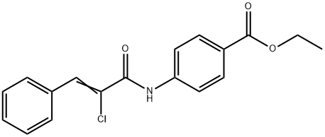 ethyl 4-[(2-chloro-3-phenylacryloyl)amino]benzoate Struktur