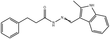 (E)-N'-((2-methyl-1H-indol-3-yl)methylene)-3-phenylpropanehydrazide Struktur